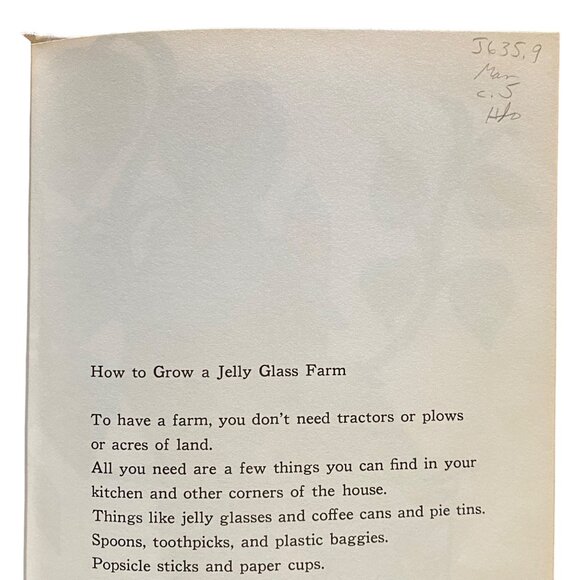 How to Grow a Jelly Glass Farm Hardcover Book Club Edition Vintage 70s Homeschoo - Picture 6 of 10